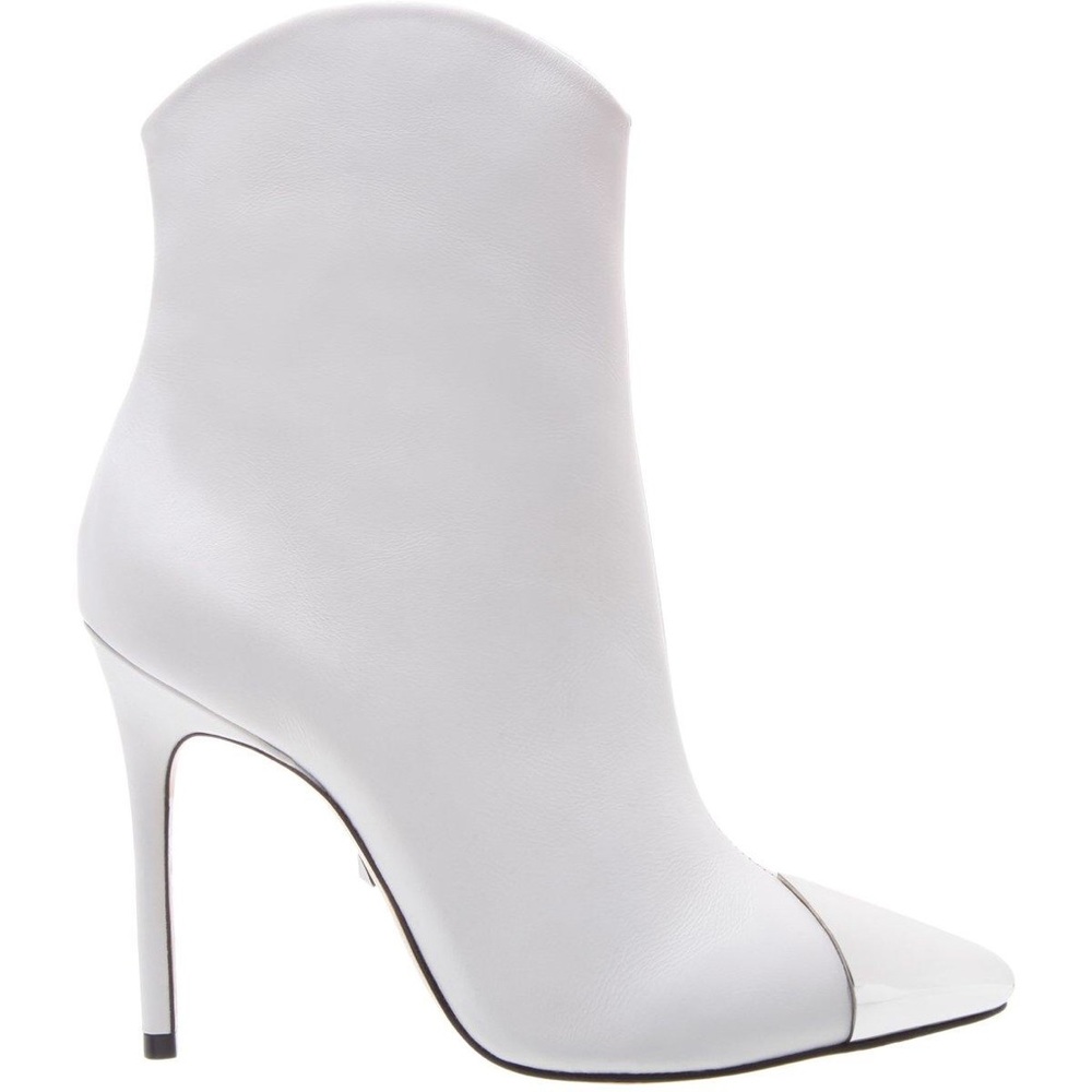 Schutz Roseangela Metal Toe White Booties